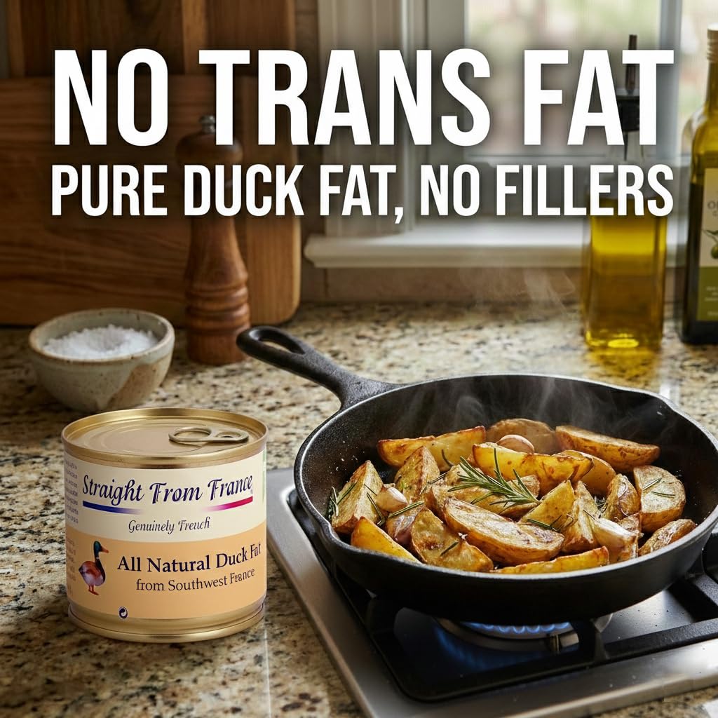 Straight from France duck fat pan-sear meat for browning and moisture