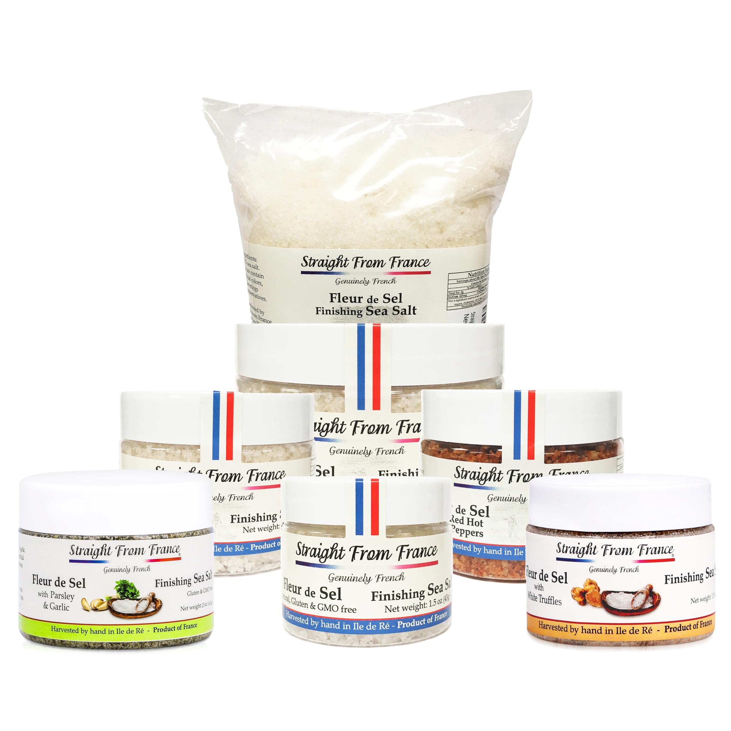 Packaging details of Straight from France Fleur de Sel highlighting artisanal craft