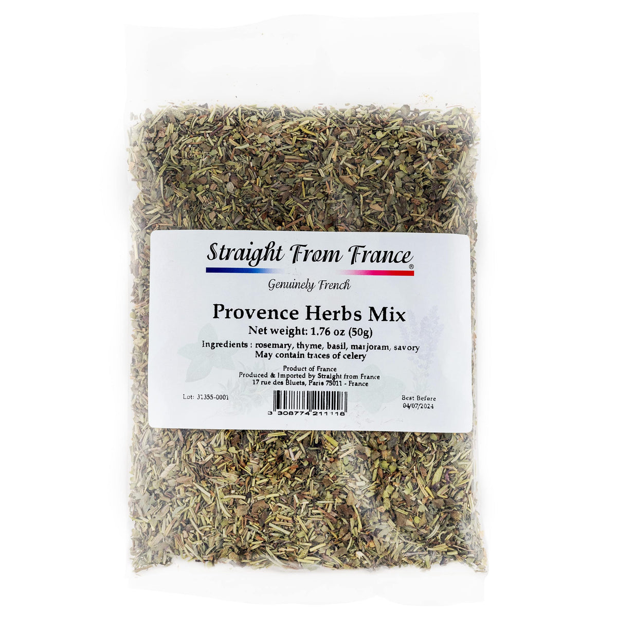 Straight from France Provence Herbs Mix jar enhances roasts and vegetables with authentic aroma.
