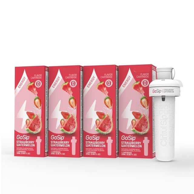 Pack of four strawberry-watermelon cartridges with crisp flavor for on-the-go use
