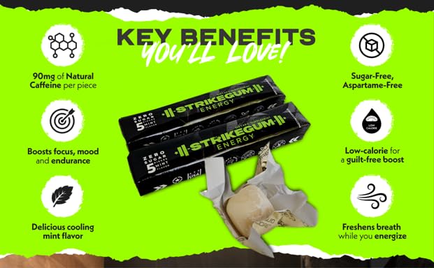 StrikeGum on-the-go pouch shown in a pocket with a quick energy option