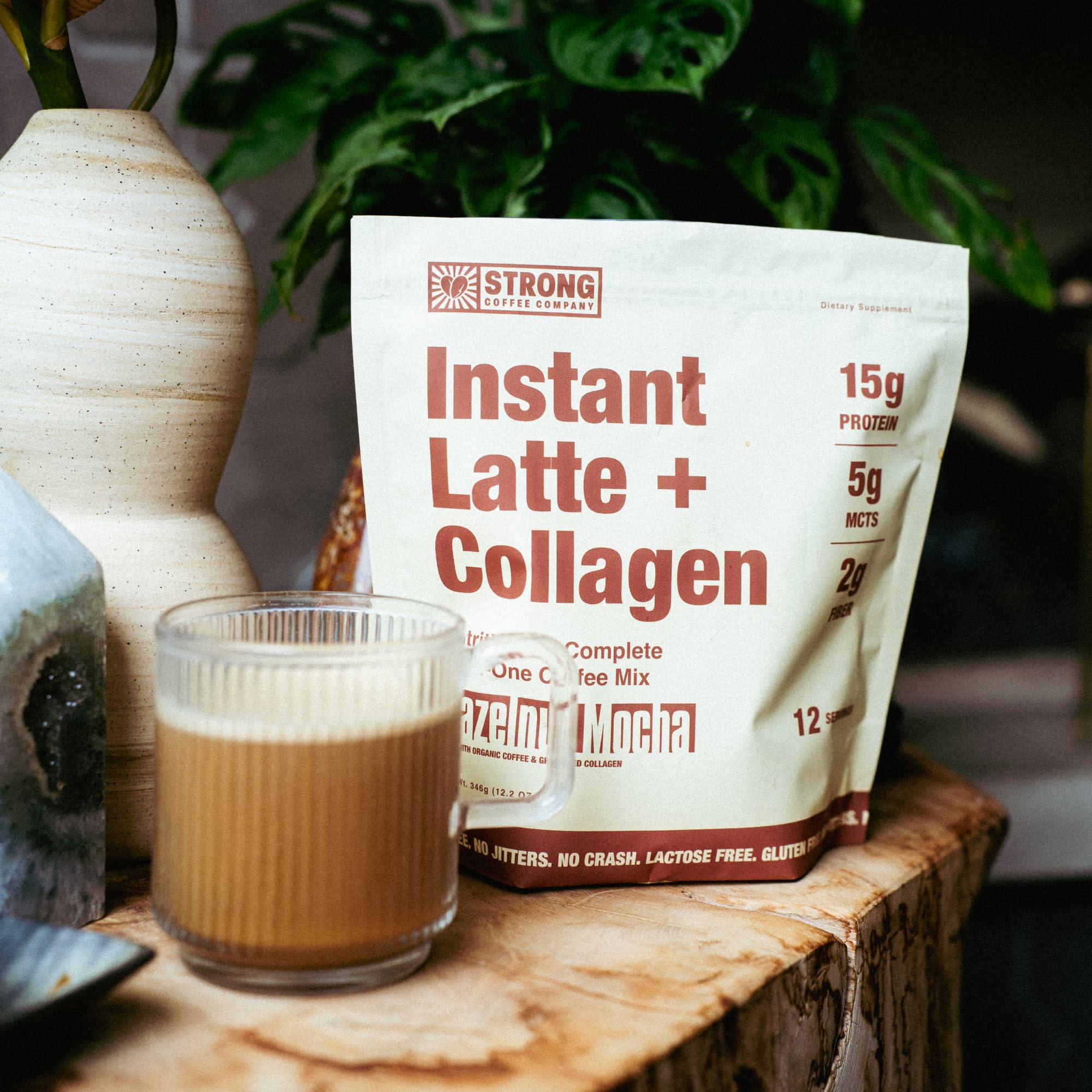 Strong Coffee Company low-sugar latte for mindful indulgence.