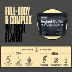 STRONG COFFEE COMPANY steaming cup shows hot brew with calm focus.