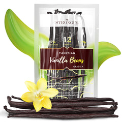 STRONGUS Tahitian vanilla beans 12-pack packshot, premium flavor for baking and brewing.