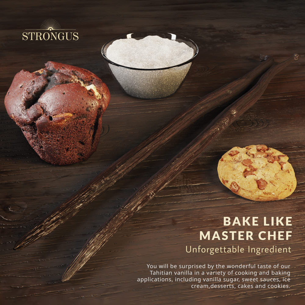STRONGUS vanilla beans vacuum-sealed pack preserves aroma and freshness.
