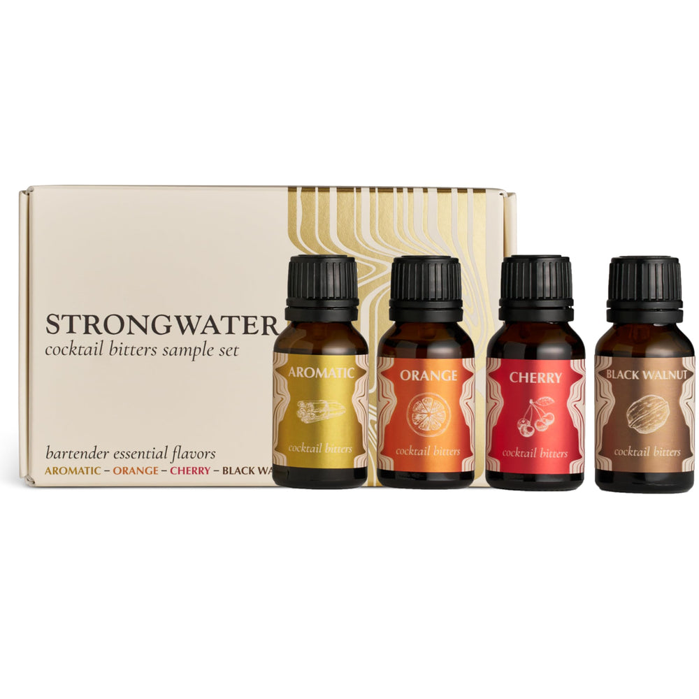 Strongwater bitters sample set packaging front view ideal for home bartending exploration