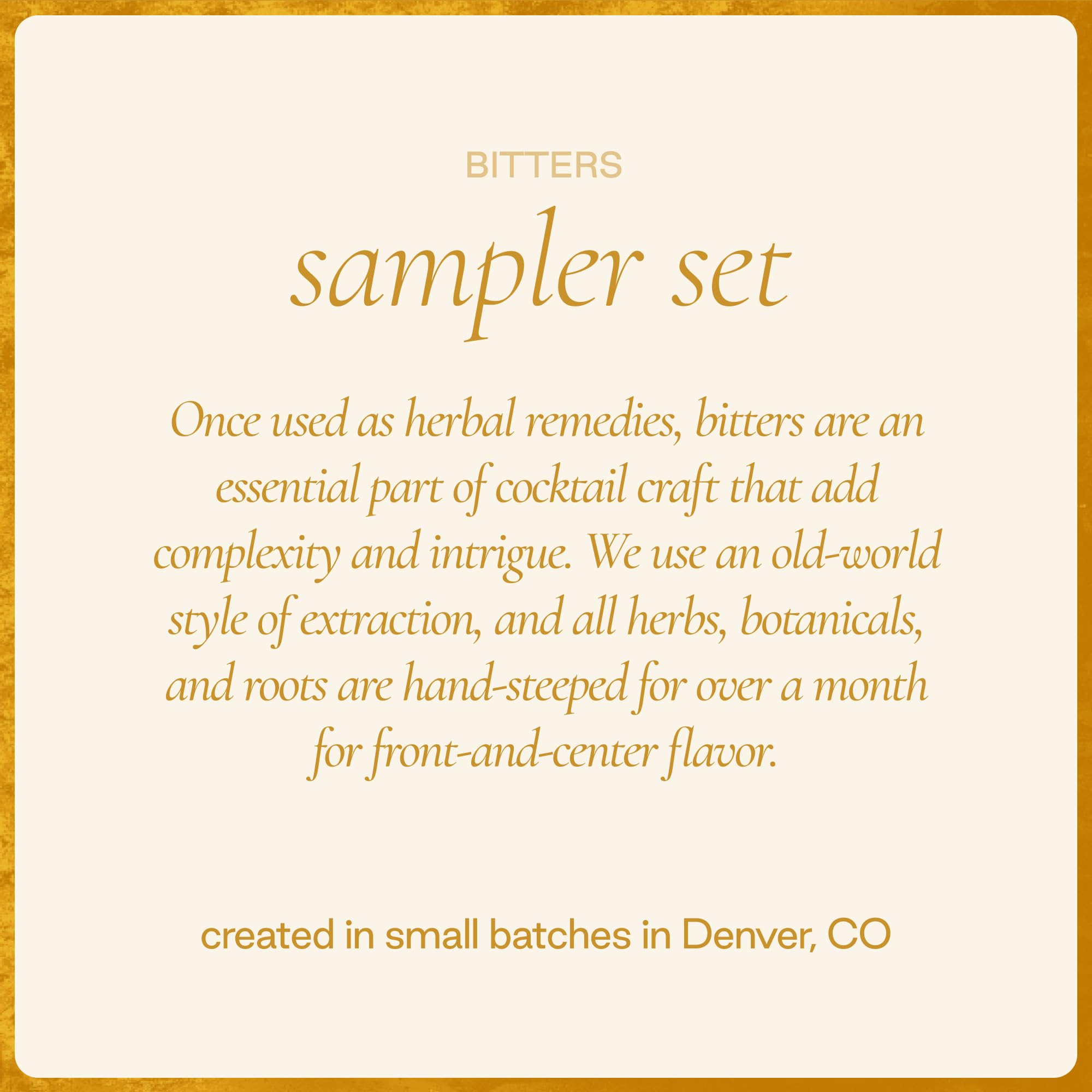 Serving ideas with Strongwater bitters for cocktails using the 0.5 oz bottles
