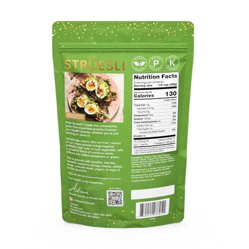 Struesli Savory + Seed Granola bowl serving savory crunch ideal for salads.
