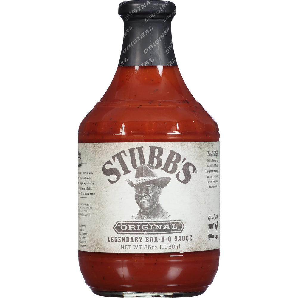 Stubb's Original BBQ Sauce bottle front with iconic label and Texas heritage.