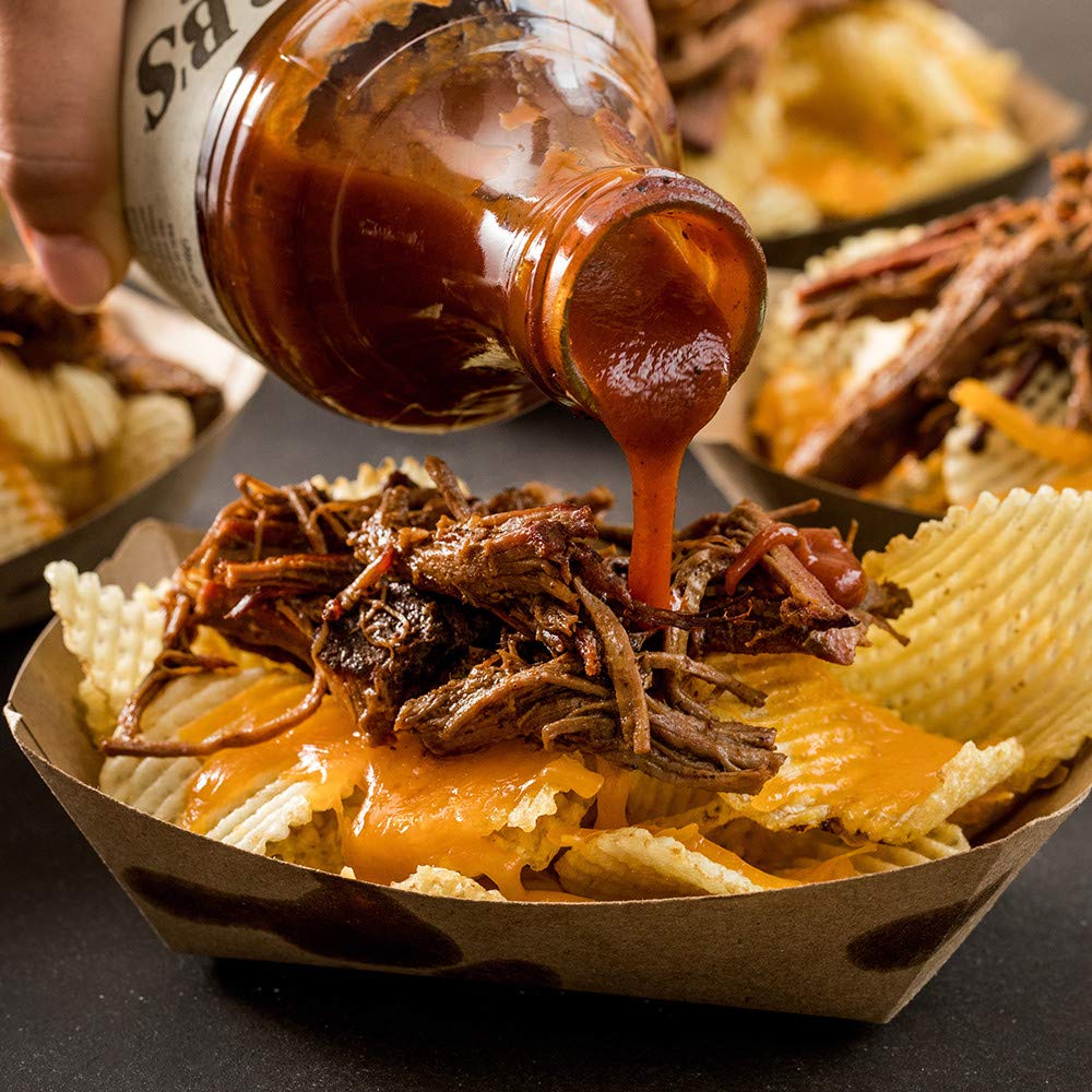 Pulled pork with Stubb's BBQ Sauce glaze ready for serving.
