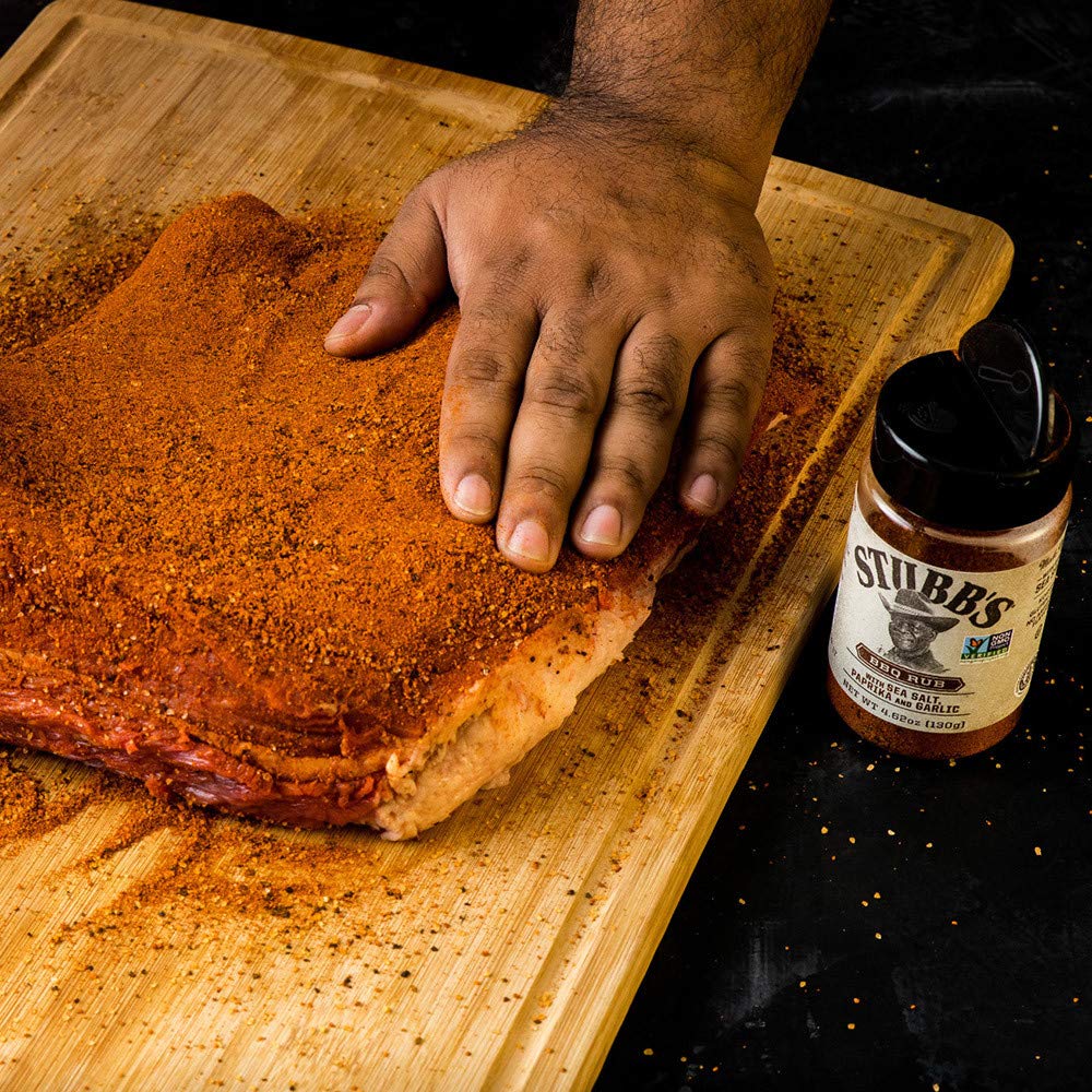 Seasoned chicken with Stubb's BBQ Rub for a bold crust.