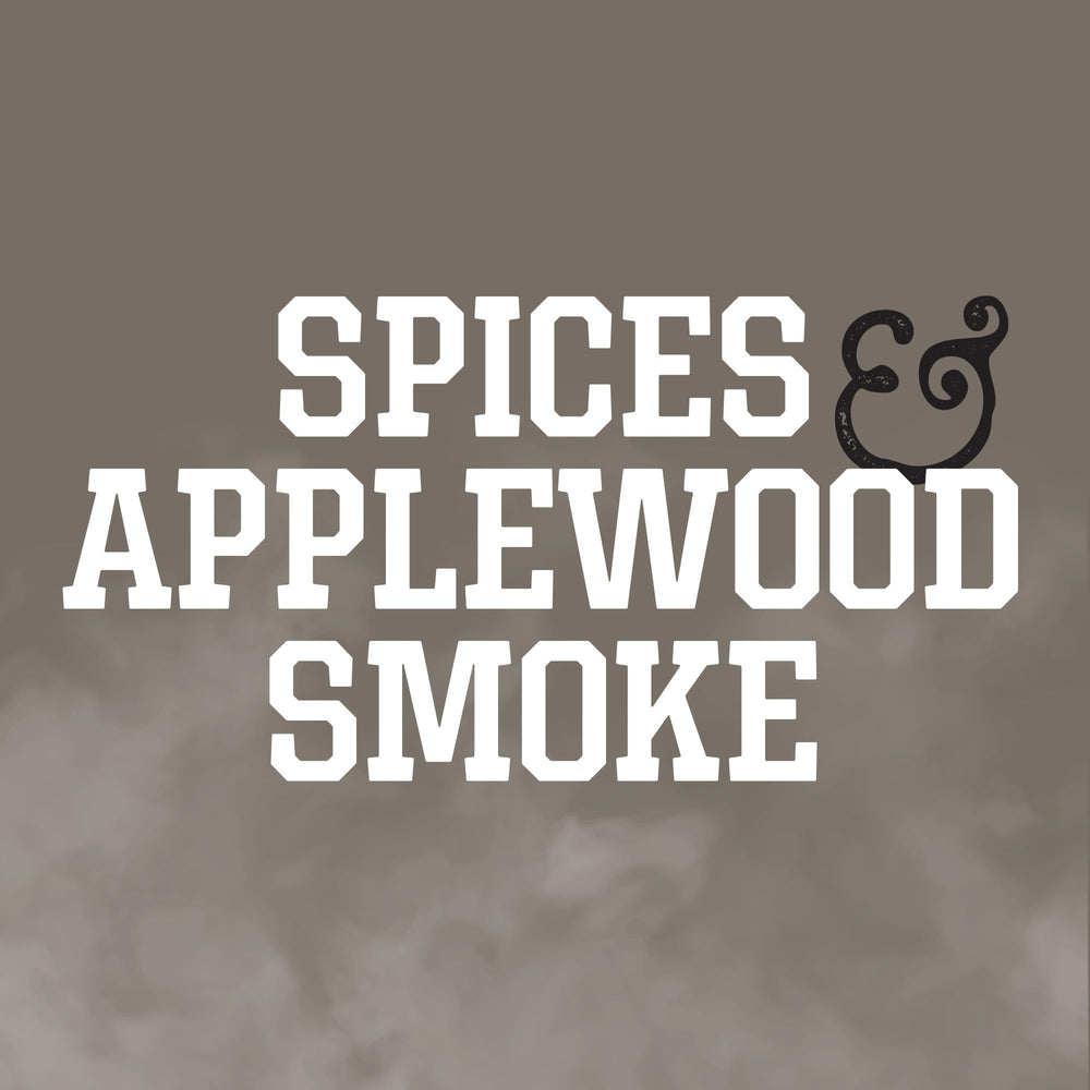 Stubb’s Black Pepper & Smoke Rub jar showing applewood smoke flavor.