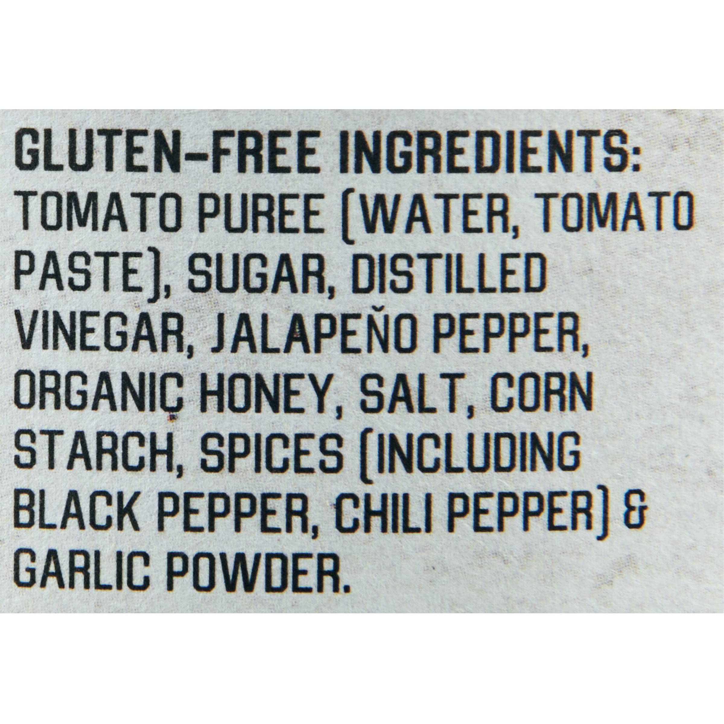 Close-up label of Stubbs Jalapeño & Honey BBQ Sauce highlights clean ingredients