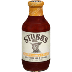 Stubbs Sweet Honey & Spice BBQ Sauce bottle ready for glaze on ribs.