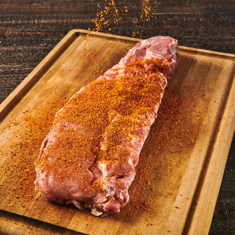 Stubbs Texas All-Purpose Rub steak seasoning close-up adds crust.