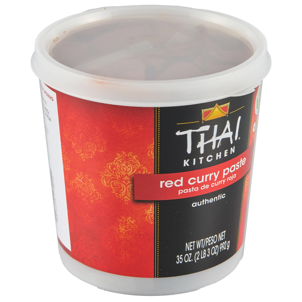 Stubbs Thai Kitchen Red Curry Paste jar close-up highlighting authentic Thai flavor base.