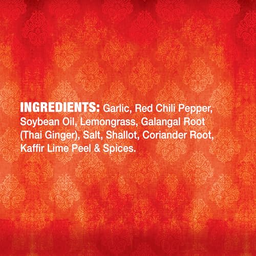 Stubbs Thai Kitchen Red Curry Paste ingredients label shows lemongrass and galangal.
