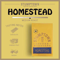 Stumptown Homestead aroma close-up hints floral and nutty notes.