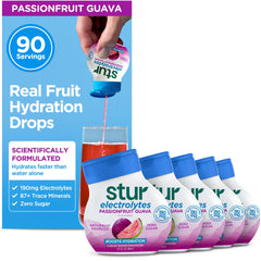 Stur Electrolyte Passionfruit Guava bottle ready for on-the-go hydration