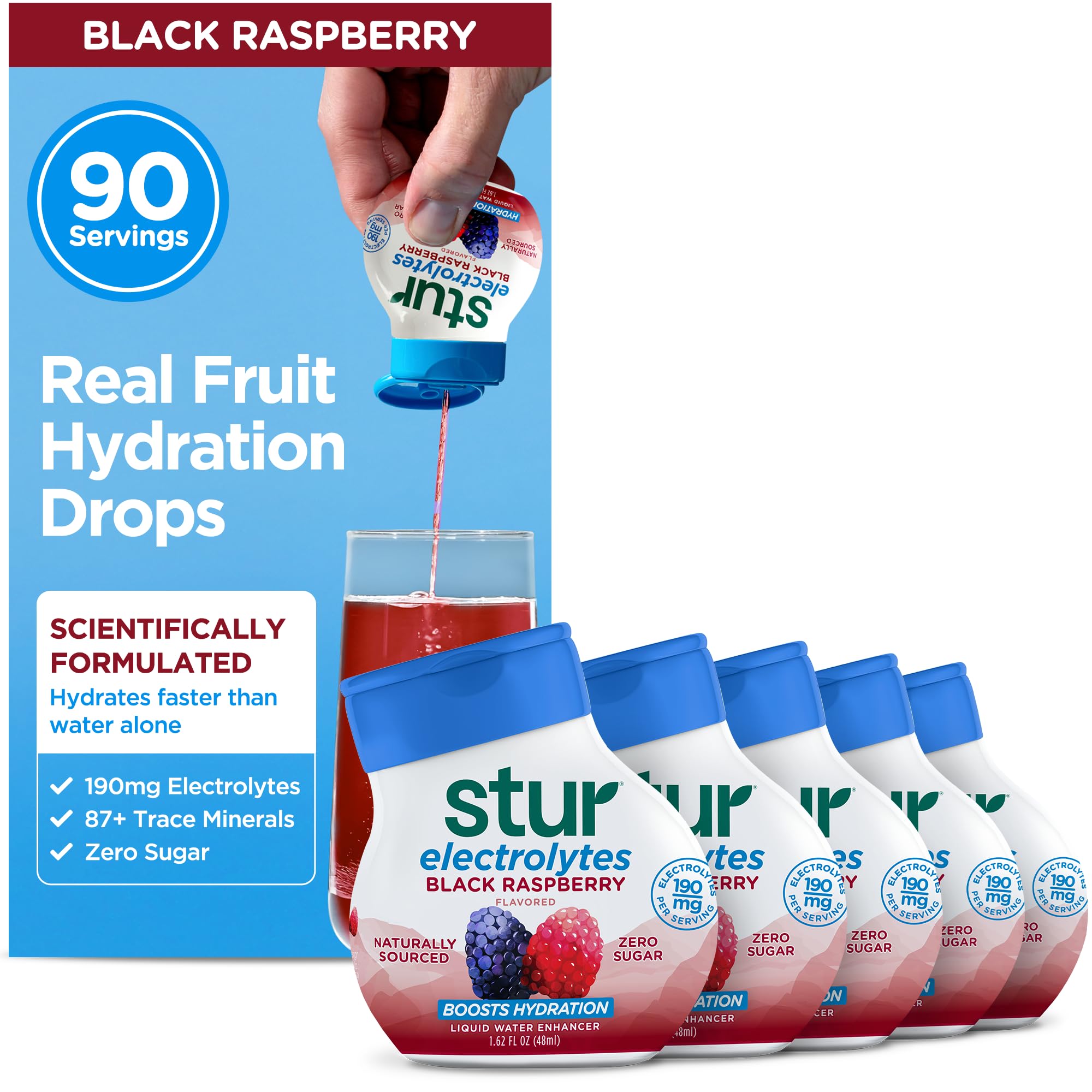 Stur Electrolyte Water Enhancer bottle top view for on-the-go hydration