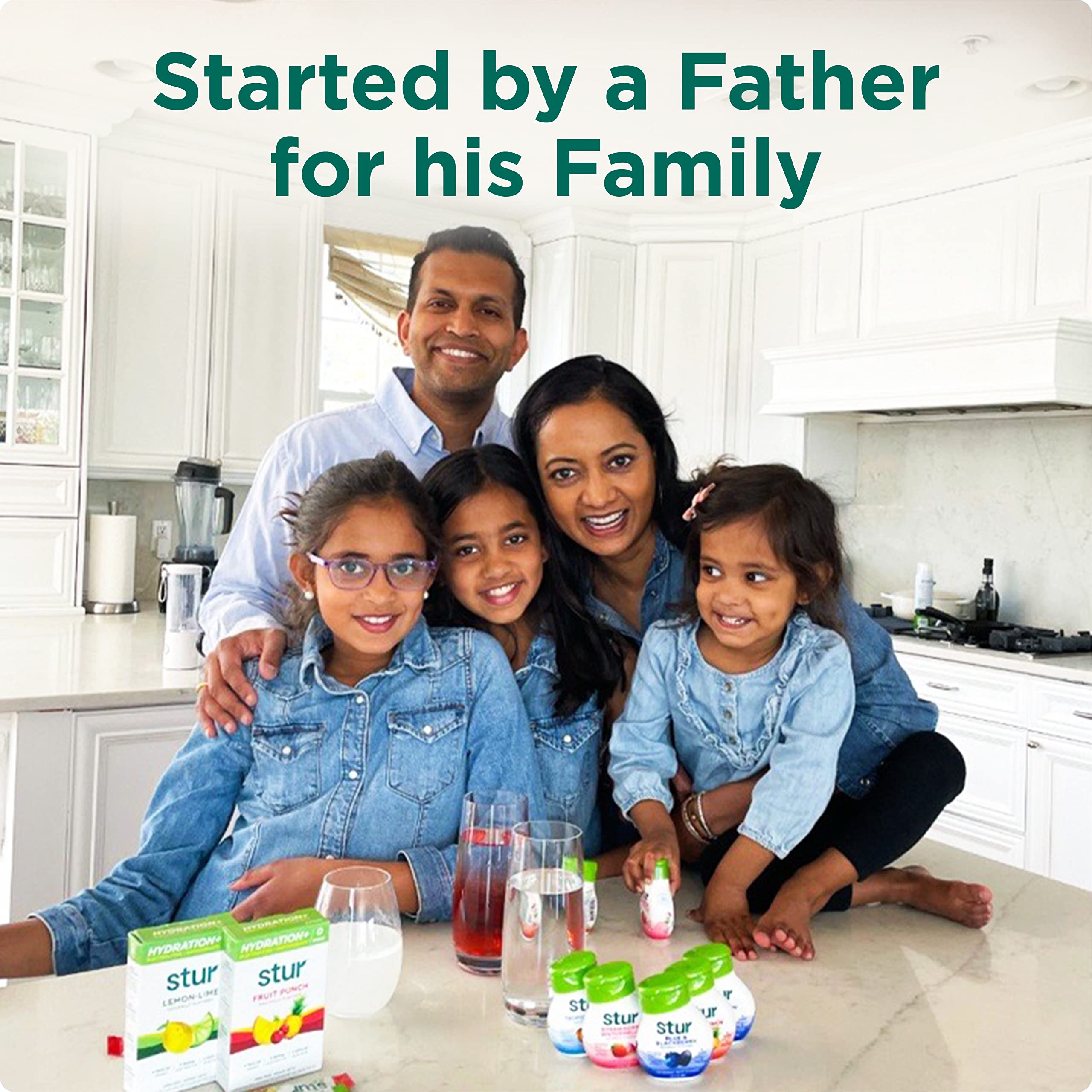 Family enjoying Stur Founder's Favorites at the kitchen table