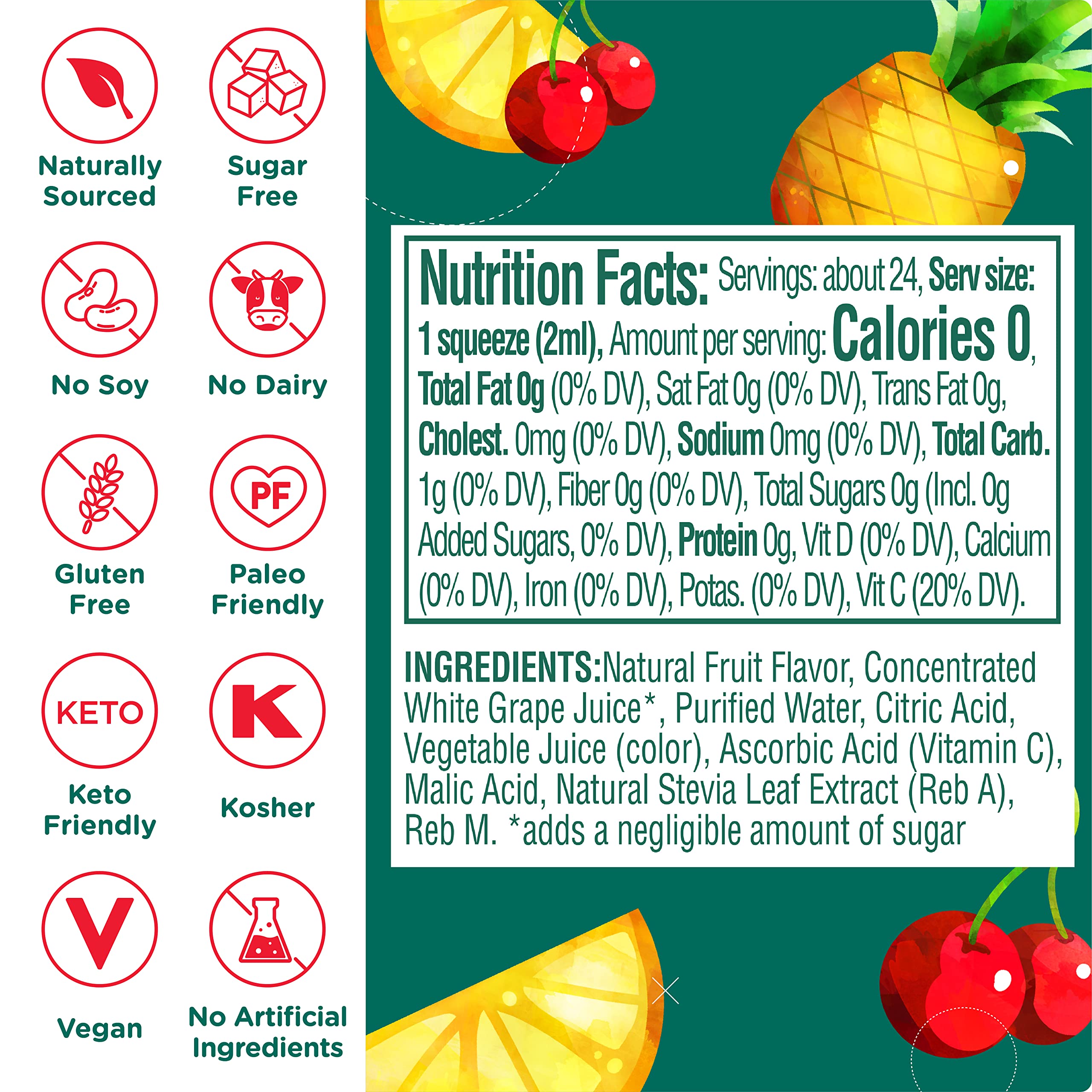Close-up of Stur Founder's Favorites bottle label showing natural flavors