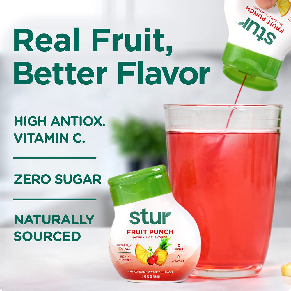 Stur Founder's Favorites bottles arranged side by side on countertop