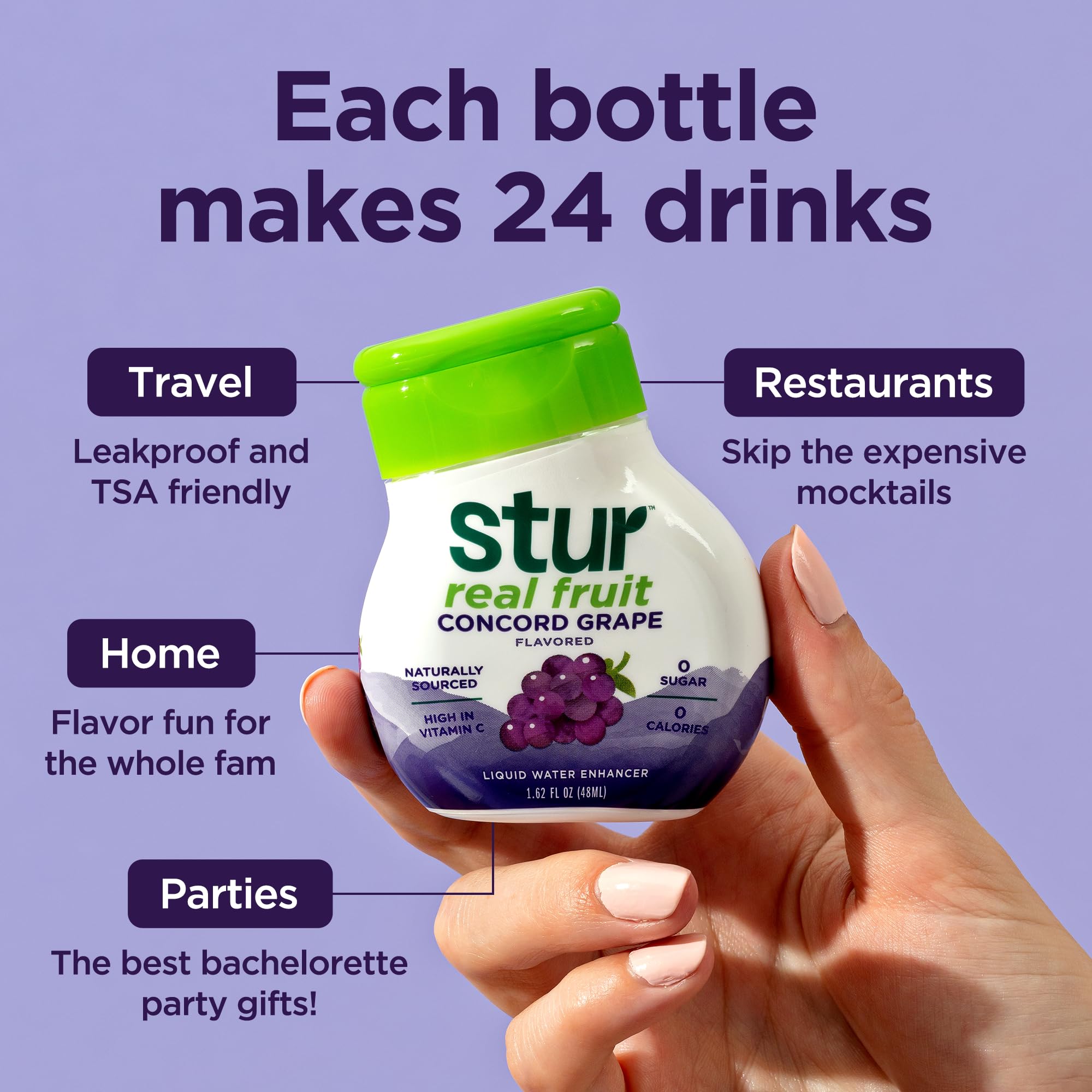 Stur Concord Grape on kitchen counter ready for daily hydration
