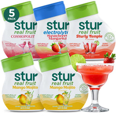 Stur mocktail pack bottle showing convenient on the go hydration with real fruit flavor