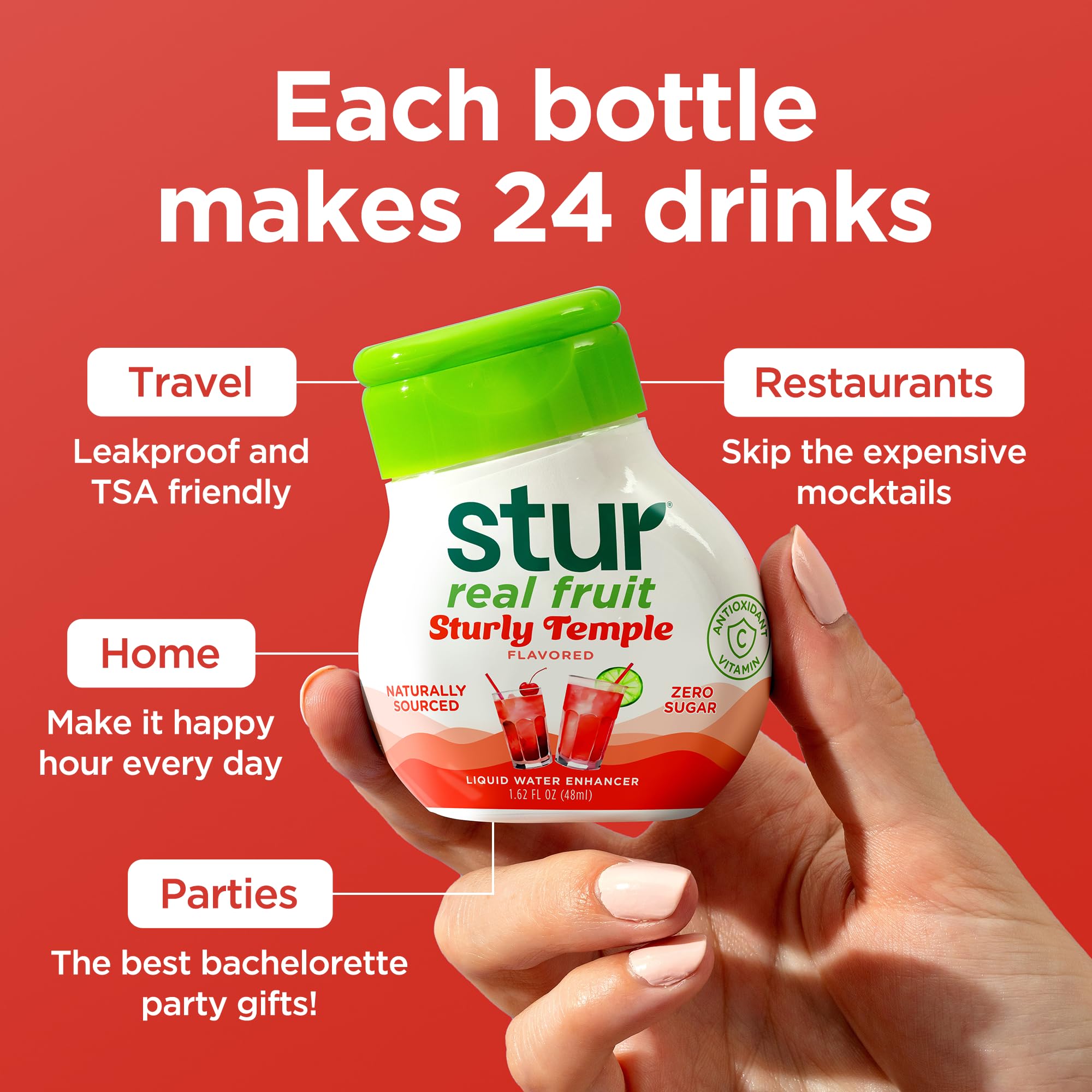 Display of Stur mocktail pack bottles ready for purchase