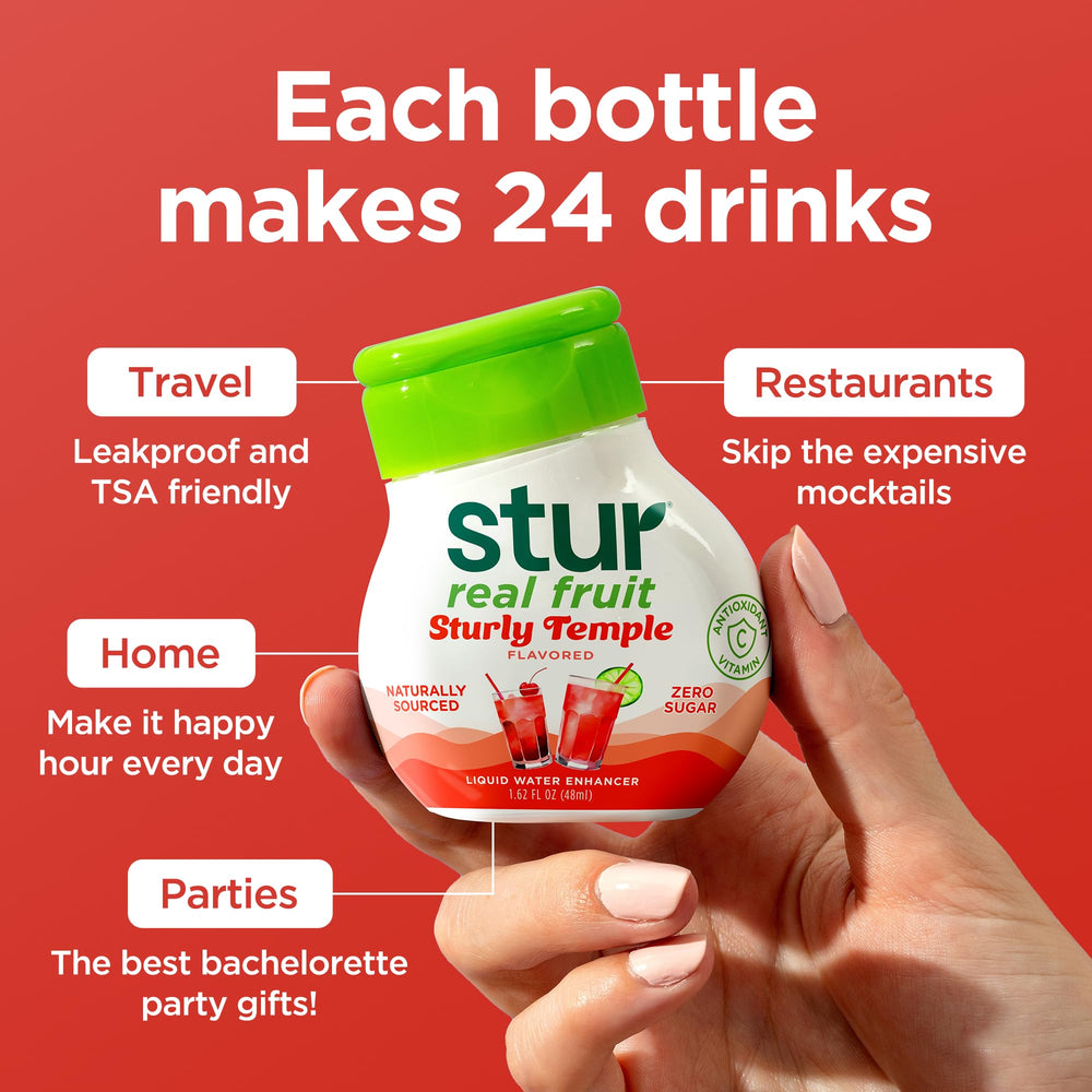 Display of Stur mocktail pack bottles ready for purchase