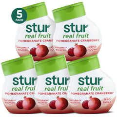 Stur liquid water enhancer bottle shows pomegranate cranberry flavor for refreshing hydration