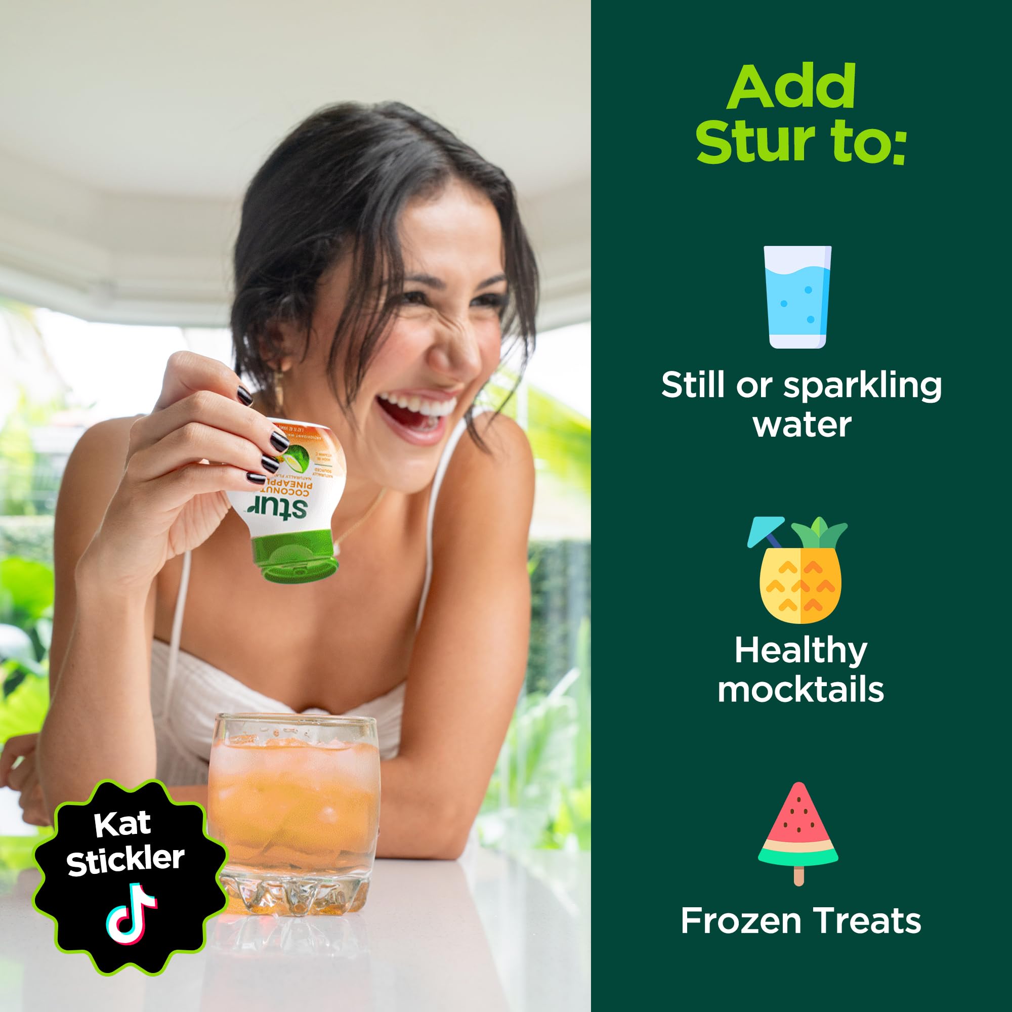 Stur on-the-go use with a straw during outdoor activities.