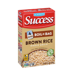 SUCCESS Boil-in-Bag Brown Rice package for quick, convenient meals.