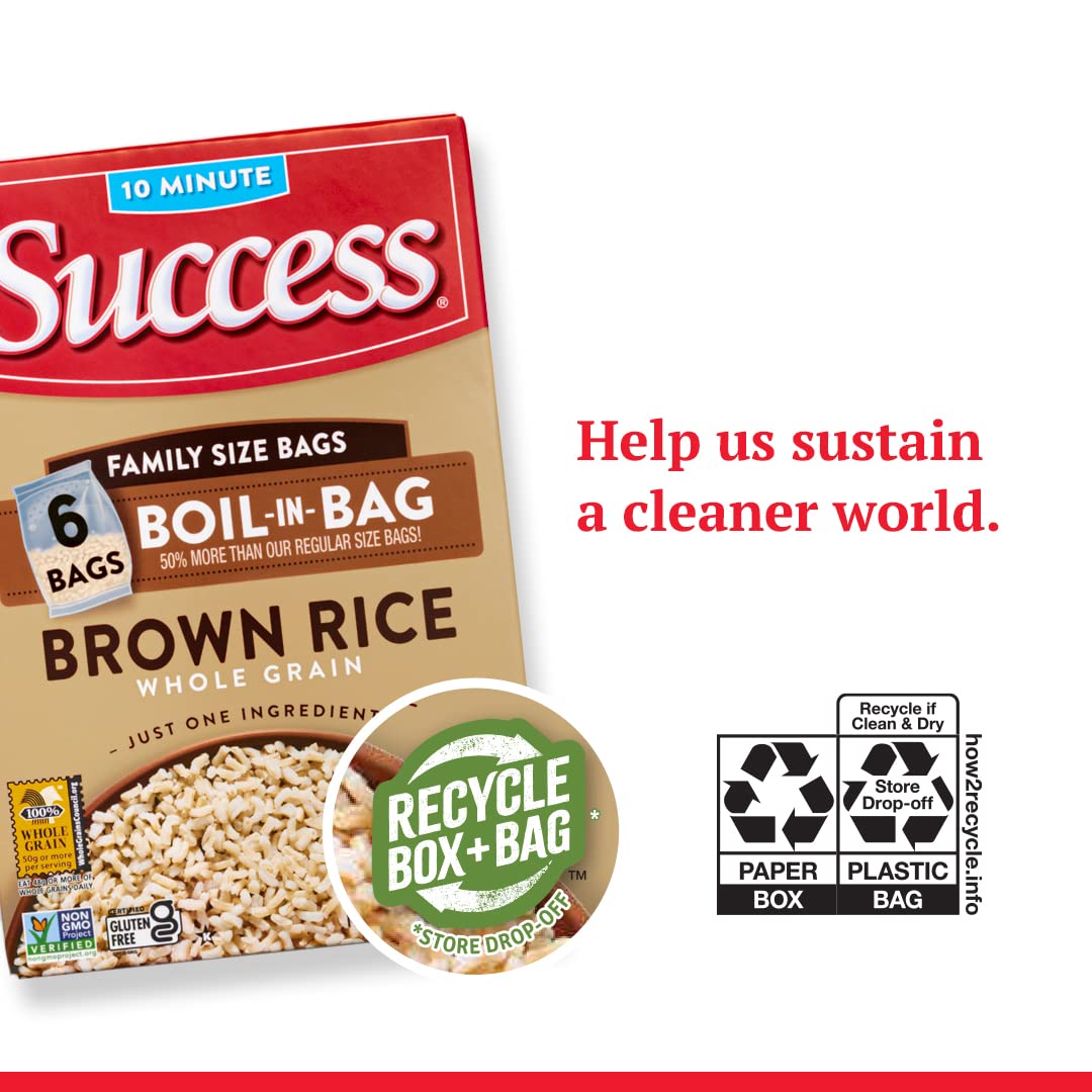 Success Boil-in-Bag Brown Rice gluten-free and non-GMO verified.