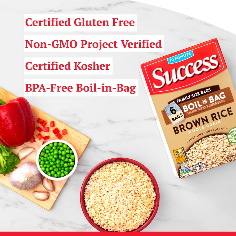 Success Boil-in-Bag Brown Rice vegan-friendly pairing with meals.