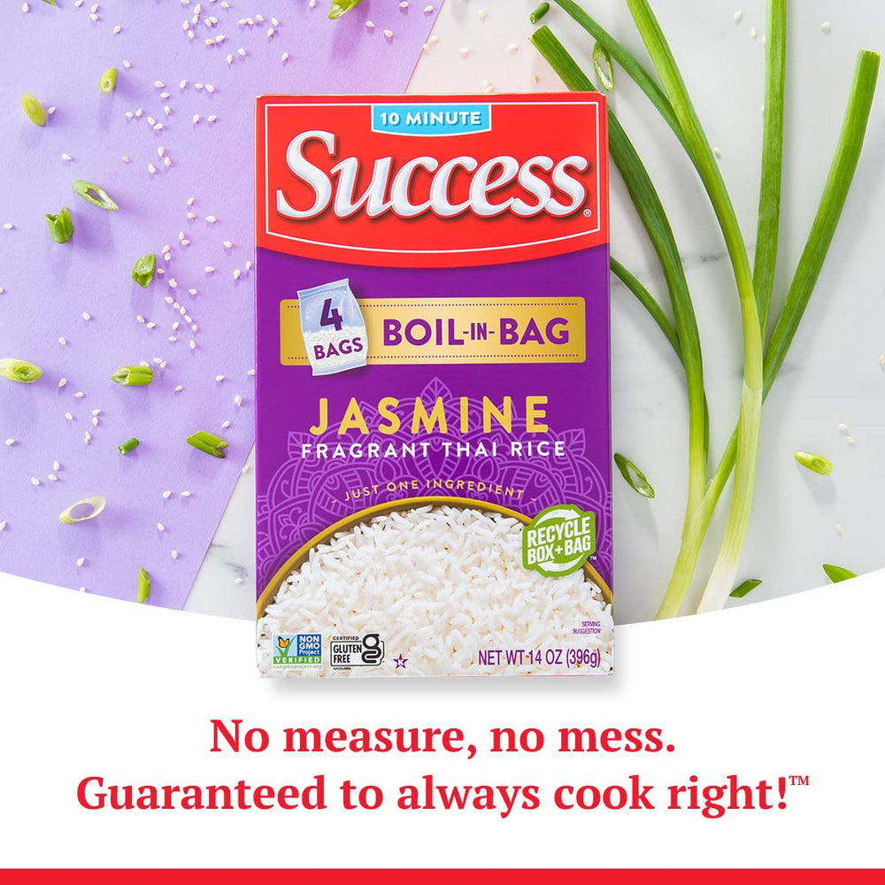 SUCCESS Boil-in-Bag Jasmine Rice fits casseroles for easy meals.