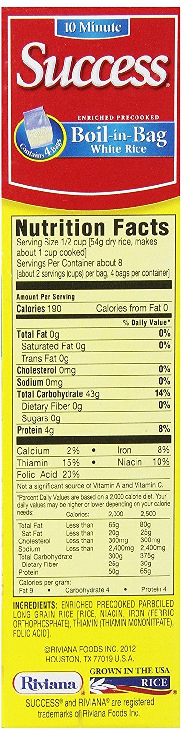 SUCCESS Boil-in-Bag White Rice microwave-ready bag for fast dinner prep