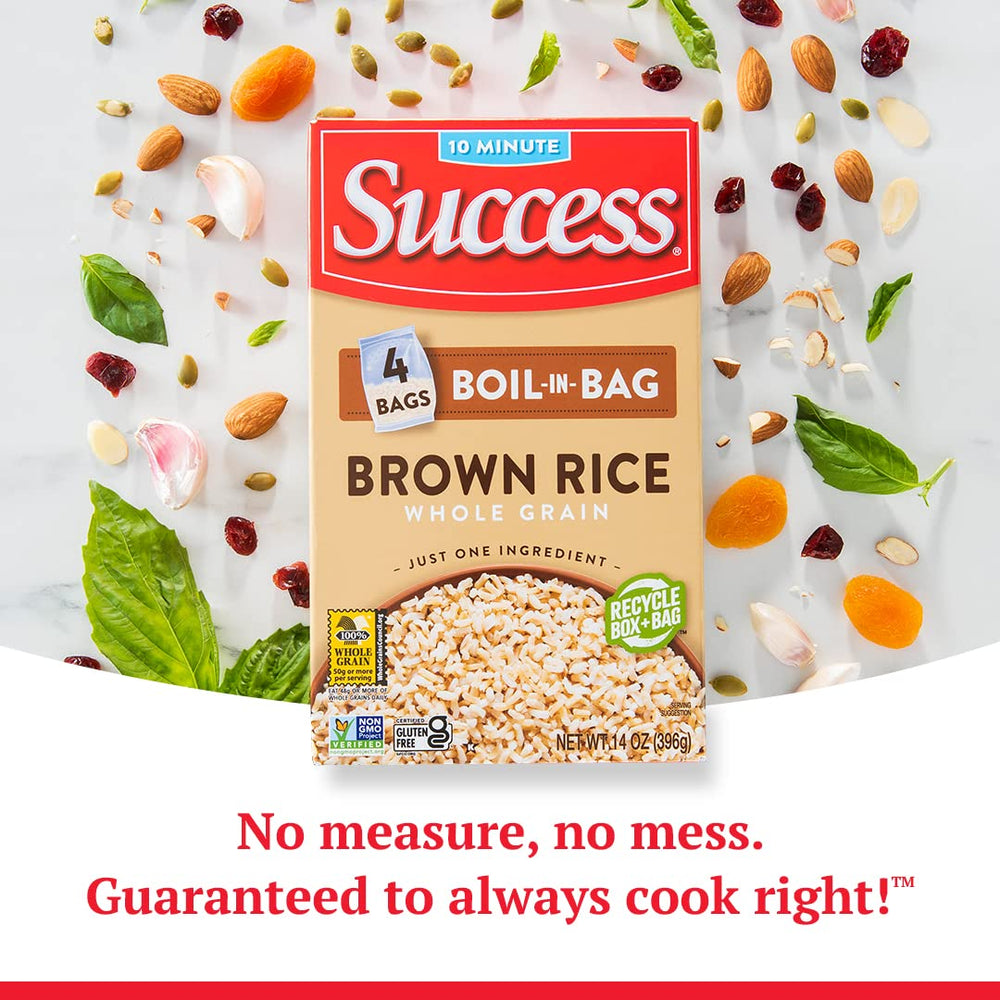 SUCCESS Brown Rice fried rice preparation with vegetables and proteins.