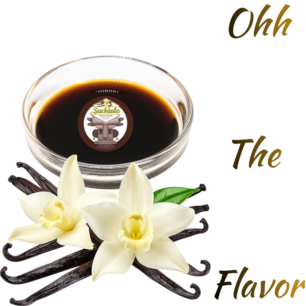 Suchiate vanilla Mexican-origin label signals premium flavor.