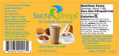 SucraDrops bottle-dropper-closeup highlights quality liquid sucralose ideal for baking and beverages.