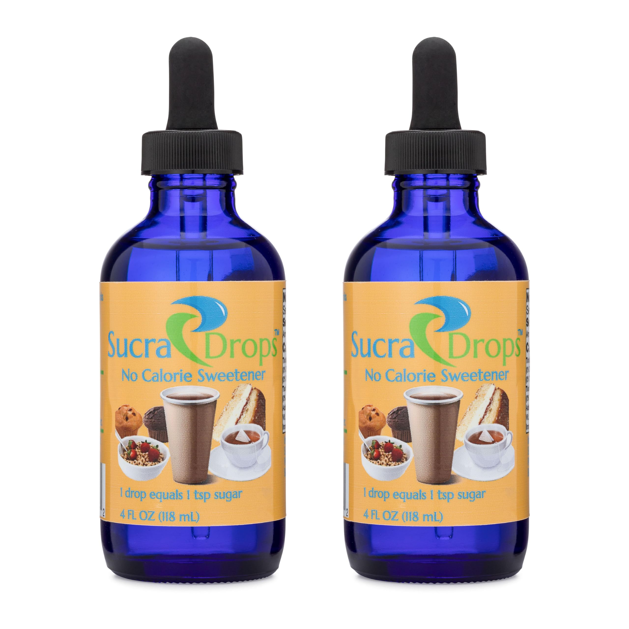 SucraDrops bottle-pour demonstrates precise drop control for easy, calorie-free sweetening in drinks.
