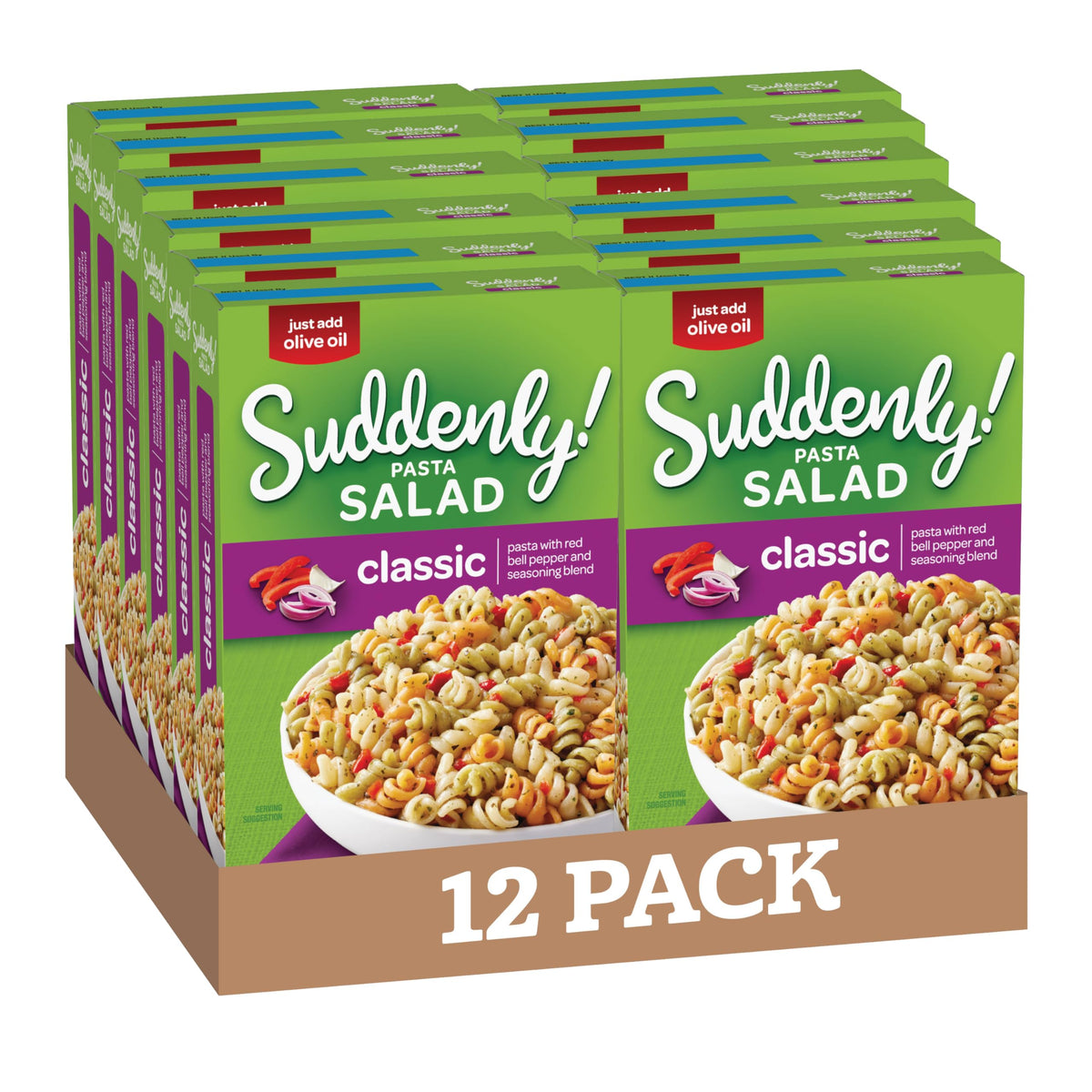 Suddenly Pasta Salad Classic box front for a quick, flavorful side
