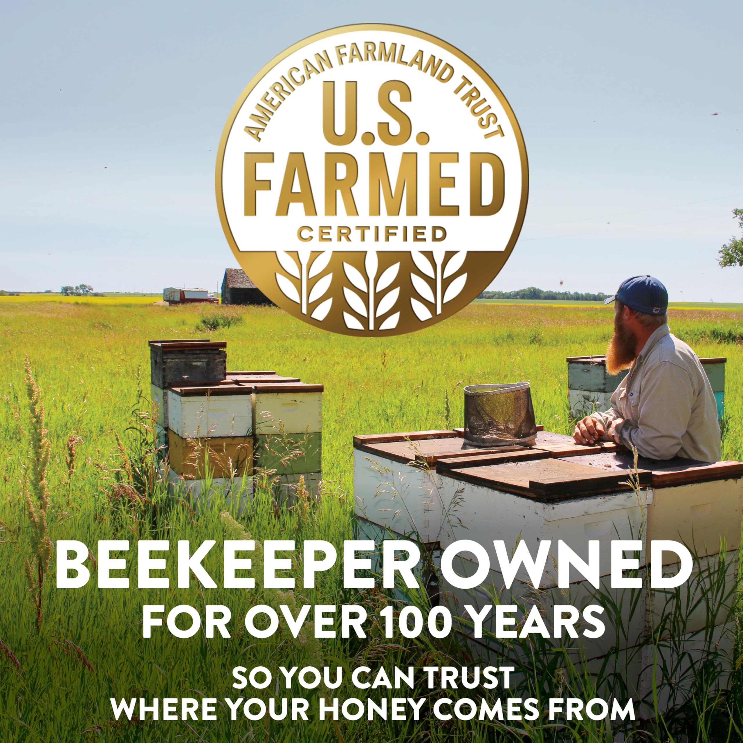 Sue Bee label with gold-standard badge signals trusted quality.