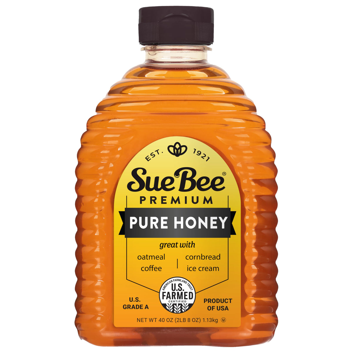 Sue Bee Pure Premium Honey bottle pour demonstrates versatile everyday use