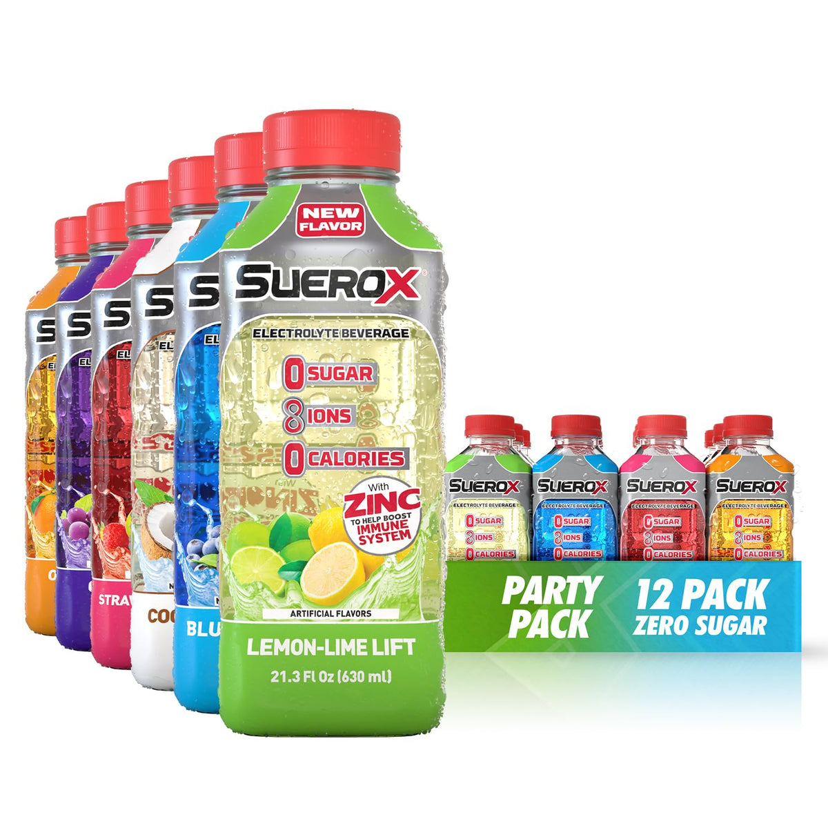 SueroX zero sugar coconut bottle for daily hydration.