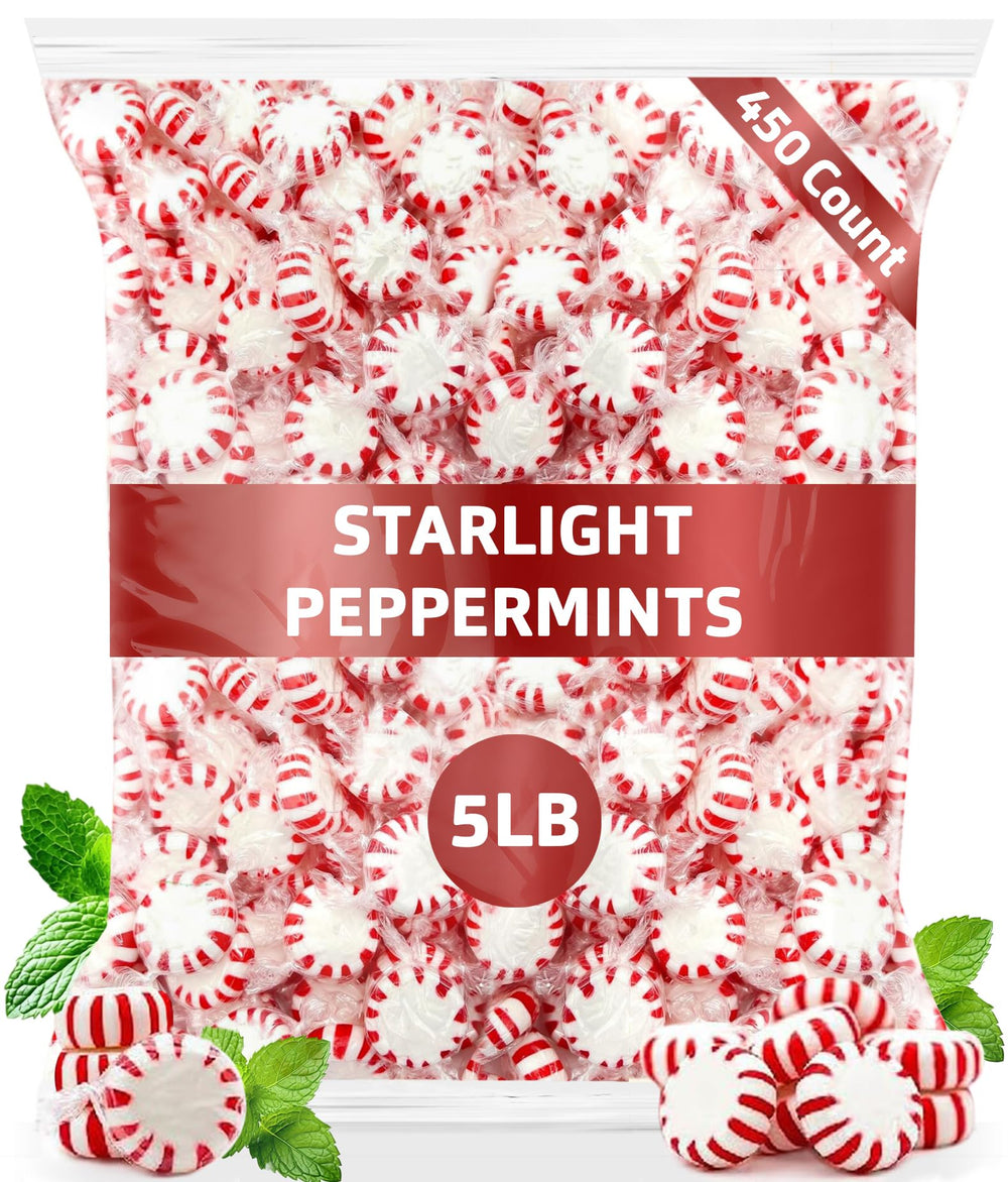 SUGADELIC bulk Starlight Peppermints red and white discs for festive candy bowls.