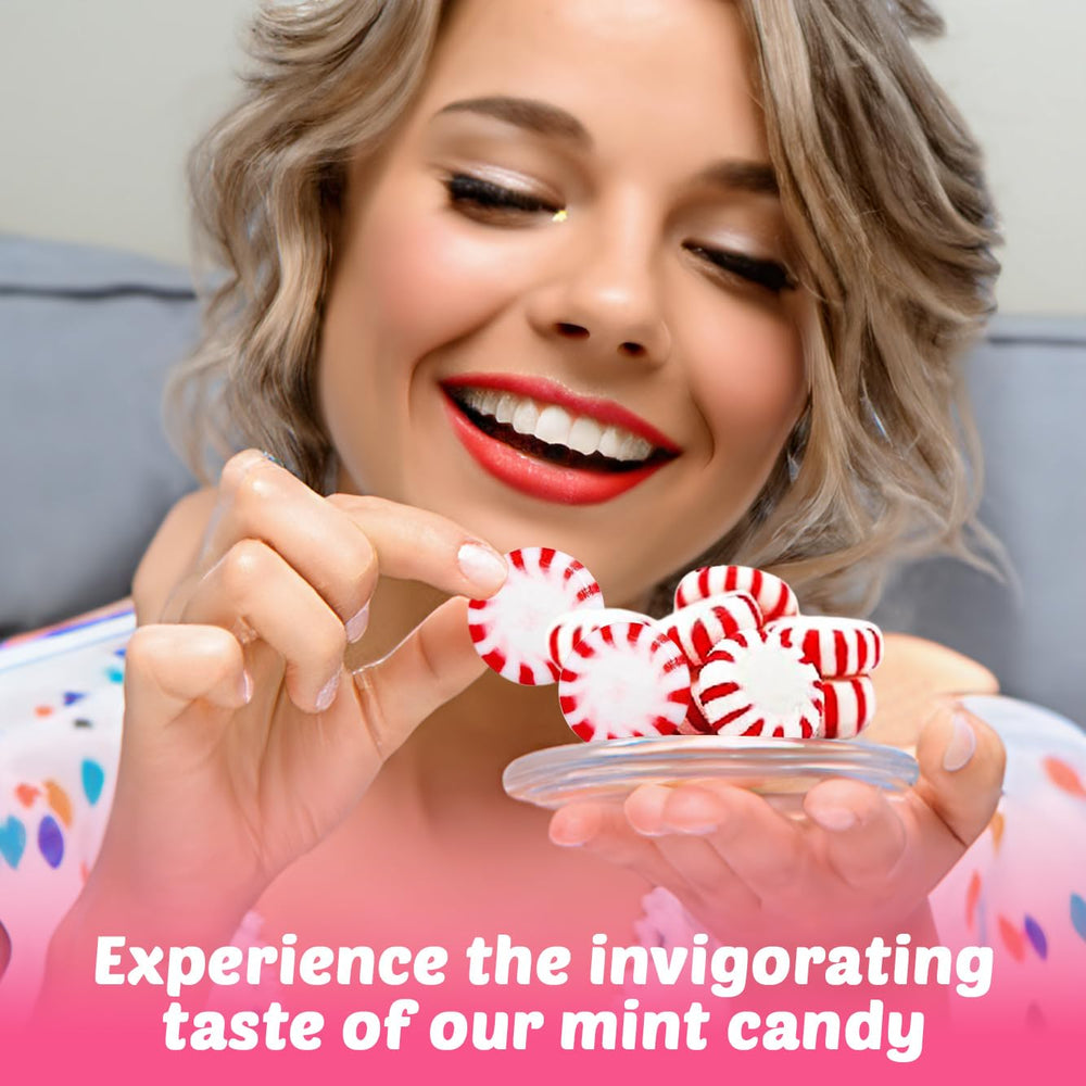 SUGADELIC Peppermints providing a refreshing after-dinner mouthfeel.