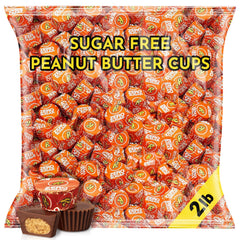 SUGADELIC zero sugar milk chocolate peanut butter cups in a bulk bag, ideal for keto snacking.