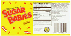 Sugar Babies theater box 6 oz pack of 5 back view, great for gift baskets.